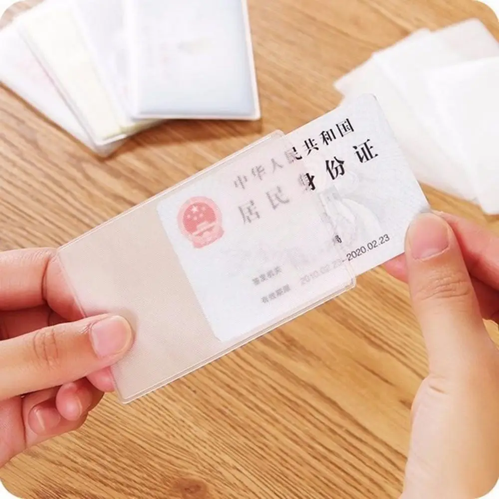 Casual Portable Protect Credit Cards Waterproof PVC ID Card Holder Card Cover Card Case Bank ID Card Sleeve