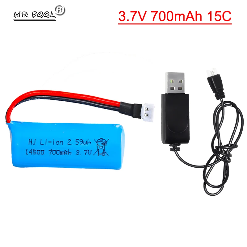 

14500 3.7v 700mah 15C Li-ion Battery XH2.54 For JJRC C2 D828 RC Car Parts, RC Electric toy accessories remote control aircraft