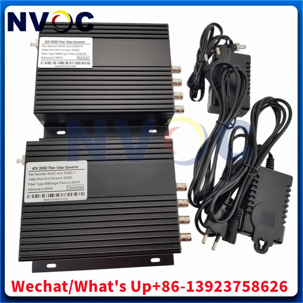 

4-канальный передатчик-приемник 3G SDI SM, симплексный, 20 км, с разъемом LC, евро-адаптером питания, настольный, оптоволоконный