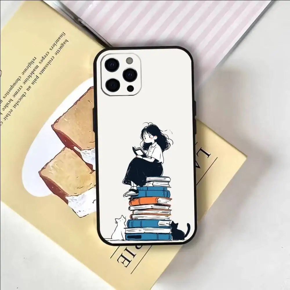 قراءة الكتب التوضيحية حالة الهاتف آيفون 17,16,15,14,13,12,11 زائد، برو، ماكس، XS غطاء سيليكون لينة #4