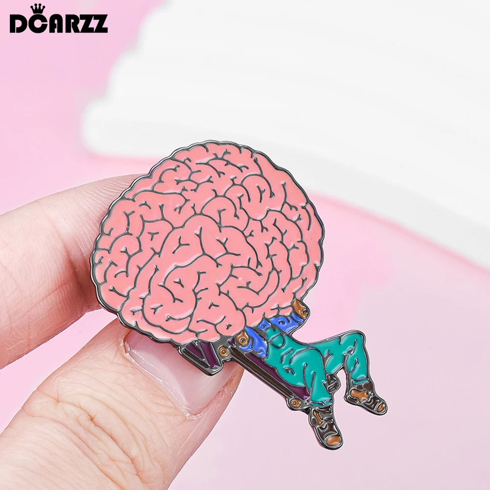 DCARZZ Repair Brain Enamel Pin Medical Psychology Brooch Lapel Backpack Hat Decoration Badge for Psychologist