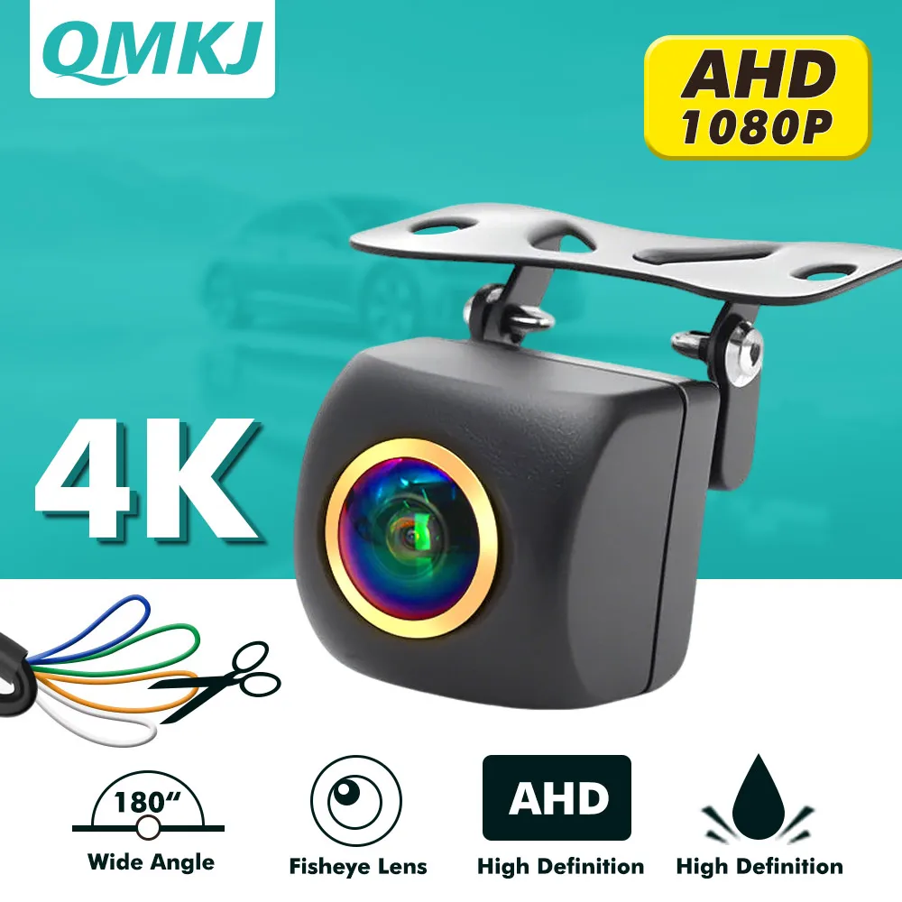 HD AHD 1920*1080P 180 Degree 4K Fisheye Lens Starlight Night Vision Vehicle Rear View Reverse Camera Car Universal Camera