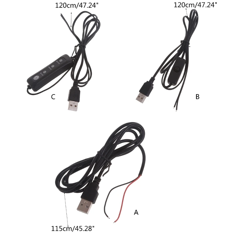 SS8S Indoor Use USB DIY Soldering Power Cord with for 5V LED Lights Fans