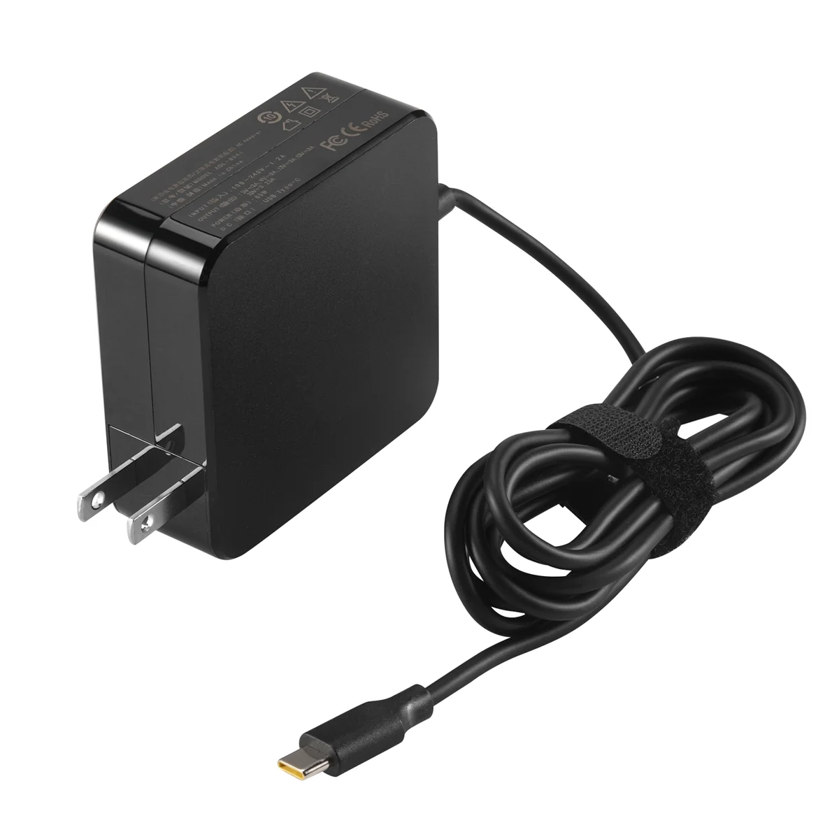 Adattatore di alimentazione per caricabatterie portatile per telefono caricabatterie rapido tipo C PD3.0 da 65 W per MacBook ASUS ZenBook Lenovo, spina americana