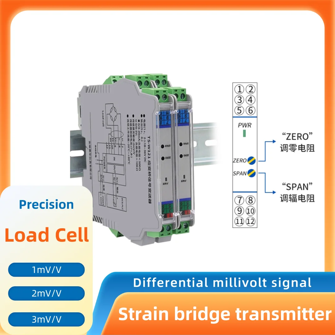 Precision Weighing Transmitter Tension Compression Load Cell Strain Bridge MV Millivolt Signal Amplifier 4-20mA ±10V