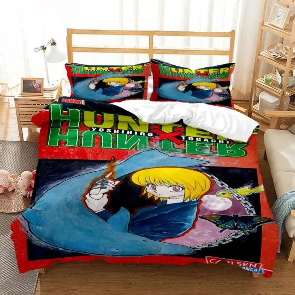 3D Print Anime HUNTER HUNTER Bedding Set Boys Girls Twin Queen Size Duvet Cover Pillowcase Bed Kids Adult Fashion Home Textiles