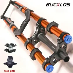 BUCKLOS 27.5 29inch Air Suspension Fork MTB Downhill E-Bike AM Forks 180mm Travel Boost Bicycle Fork Rebound 110*15mm Dual Crown