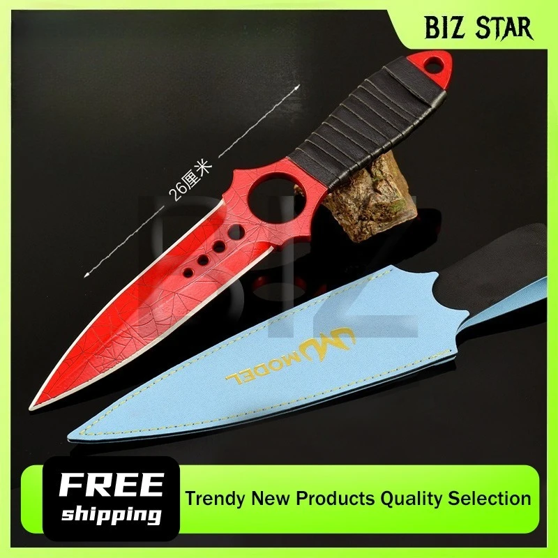 26cm/10.63in Game Peripherals Skeleton Knife Crimson Net Metal Weapon Models Training knife Toys Props Ornament Crafts Boy Gifts