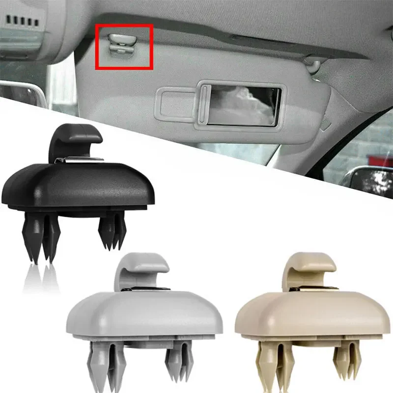 Hot Sale 2Pcs Grey Interior Gray Sun Visor Clip Holder Hook Bracket Hanger For Audi A1 A3 A4 A5 Q3 Q5 S3 S4 S5 TT car visor