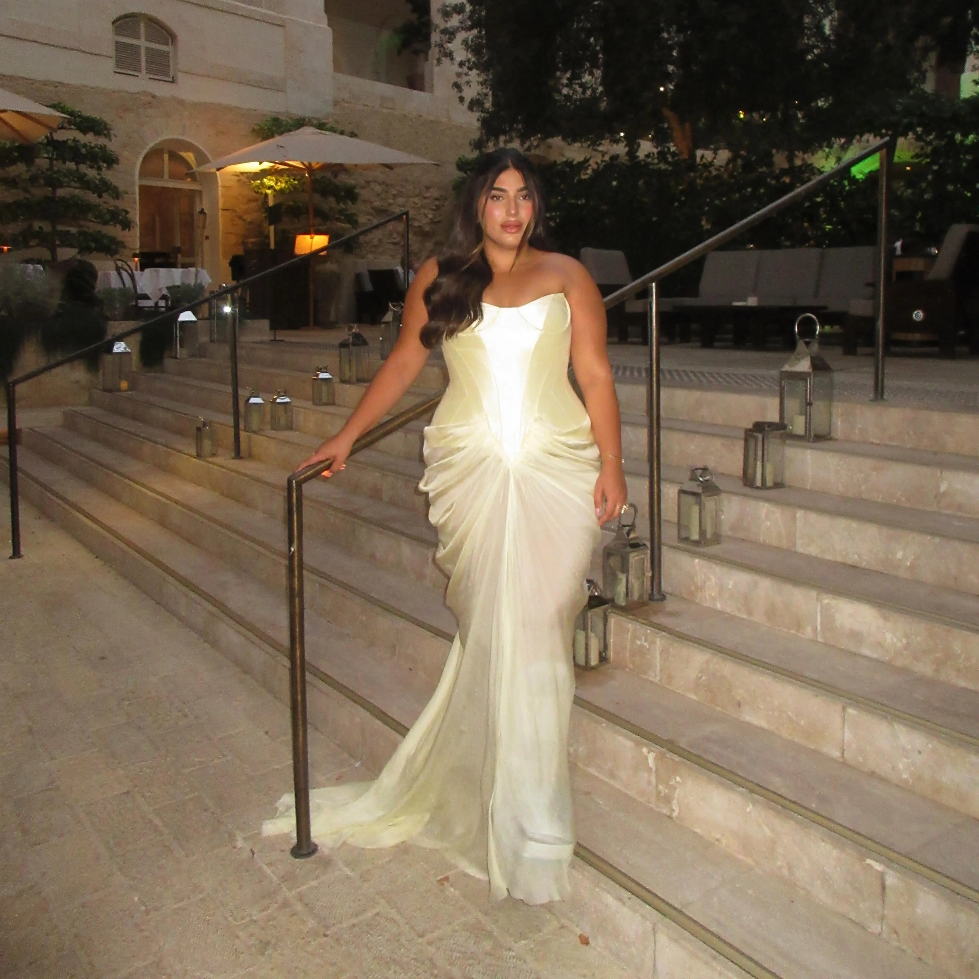 Remote Moon Elegant Strapless Mermaid Evening Dress Corset Bodice Draped Chiffon Formal Wedding Guest Prom Gown MN676 Customized