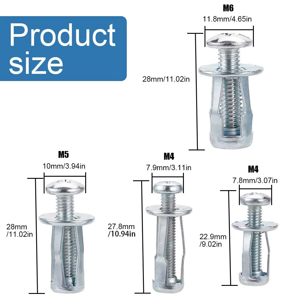 M4 M5 M6 البتلة شكل جوزة برْشام مسمار مزلاج عدة توسيع المعادن برشام لوحة لوحة ترخيص المشبك قفل جاك المكسرات 20 قطعة #3