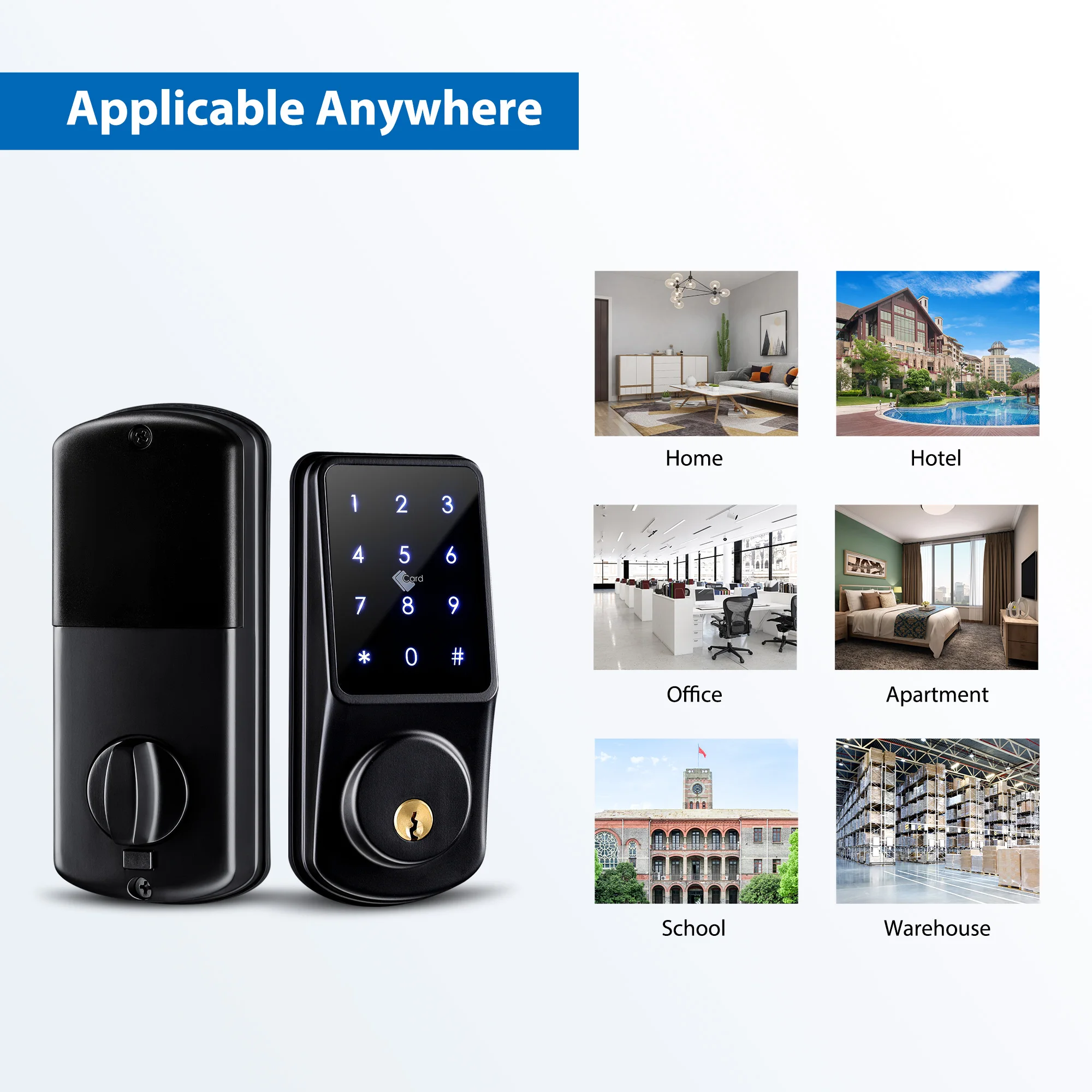 Tuya WiFi Smart Deadbolt Lock Fingerprint Digital Keypad Entry Door Electronic Lock Ttlock App Control For Home Apartment Airbnb