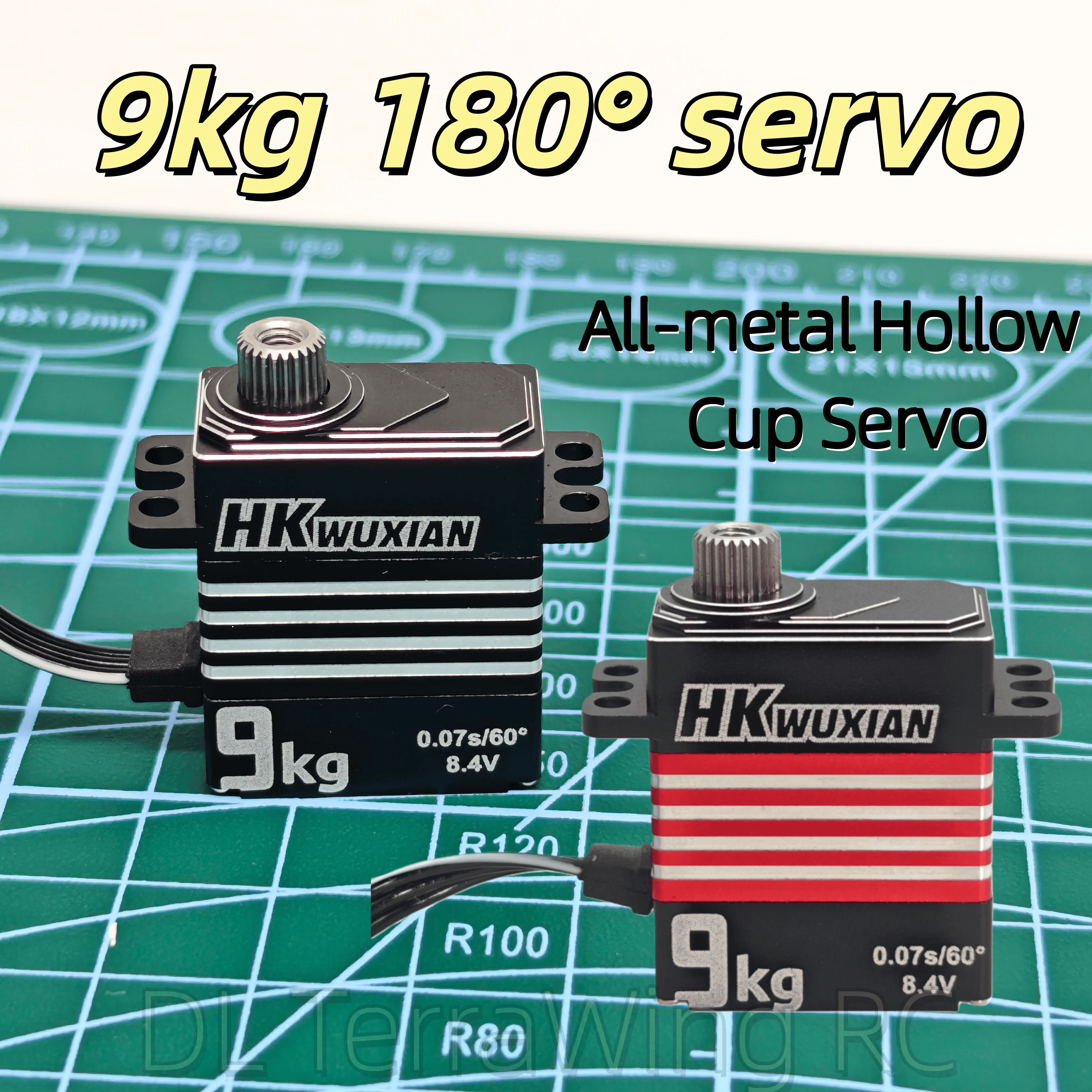 HK 9kg servo 180° RC Servo Hollow Cup All-Metal Servo Fast Response RC Car/Robot/Fixed-Wing Aircraft