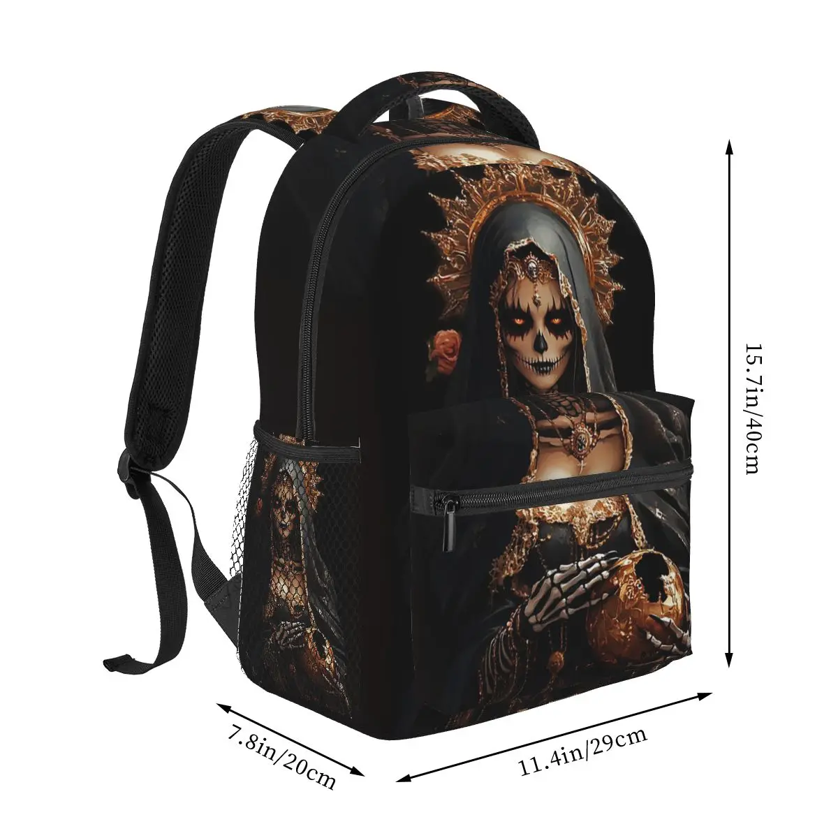 Santa Muerte Spanish Backpacks Boys Girls Bookbag Children School Bags Cartoon Laptop Rucksack Shoulder Bag Large Capacity