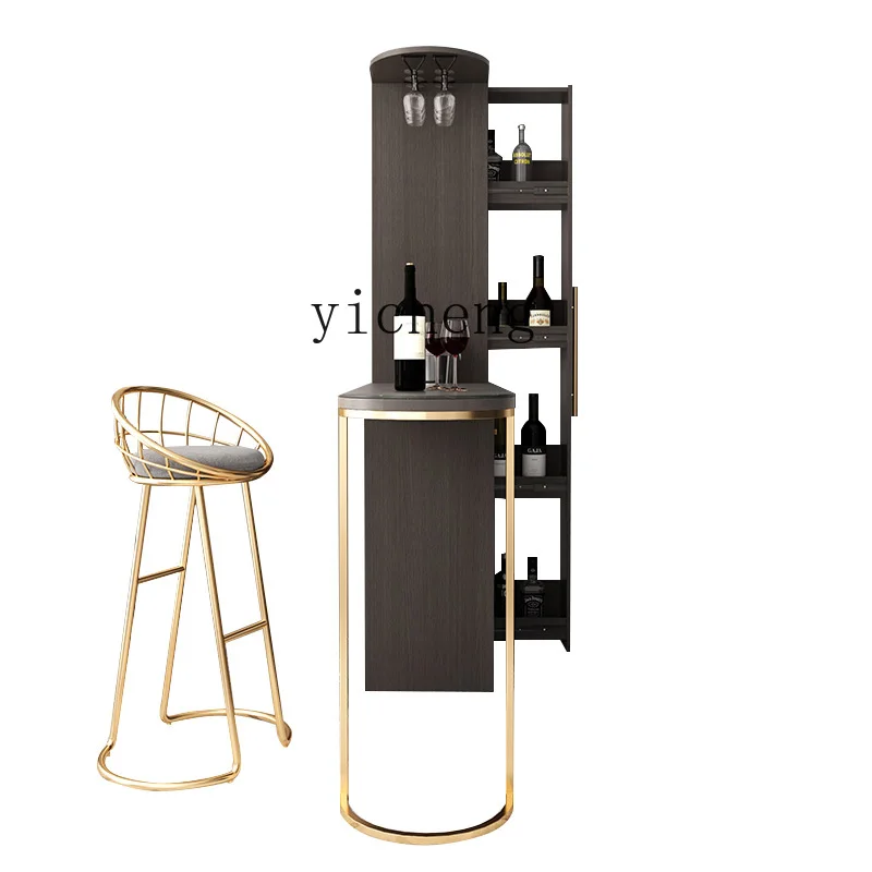 

Zk Light Luxury Retractable Bar Modern Minimalist Living Room Rotating Partition Wine Cabinet Entrance Foyer Integrated Locker