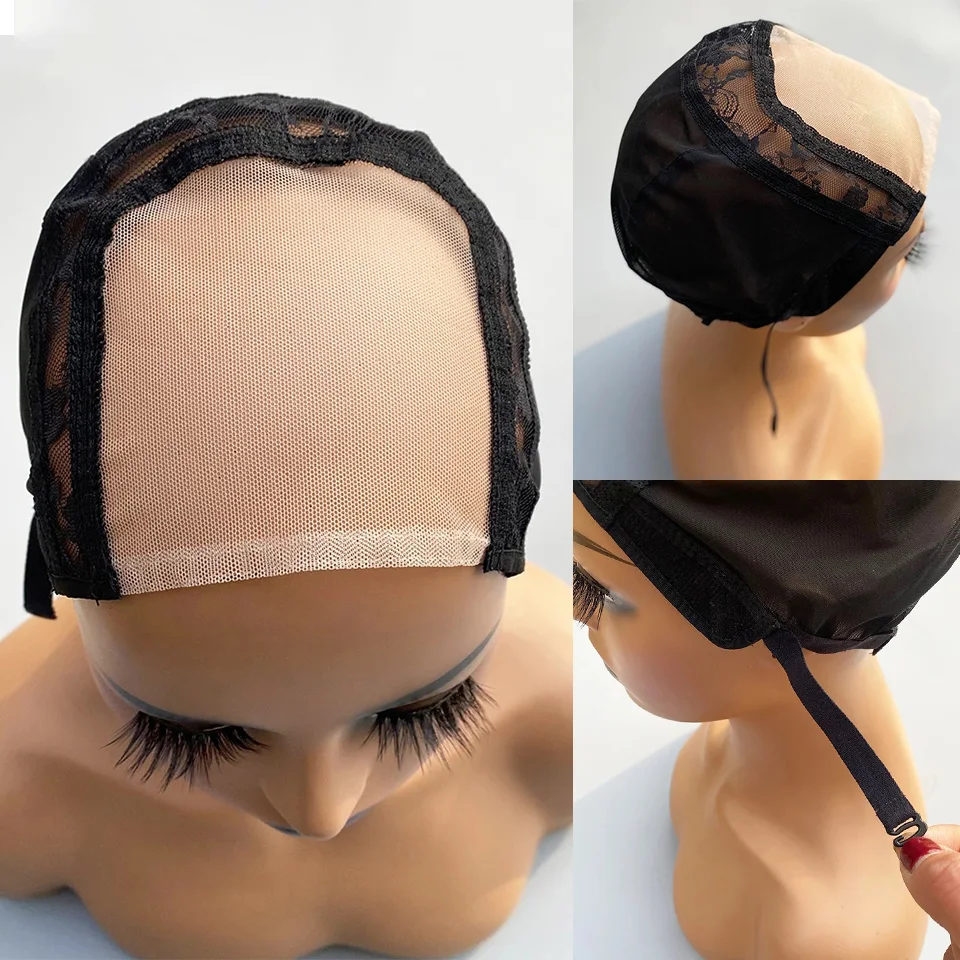 

4X4 U-Shaped Lace Wig Cap, Adjustable & Breathable Mesh Wig Cap, Comfortable Fit, Ideal Hairdressing And Weaving Tools