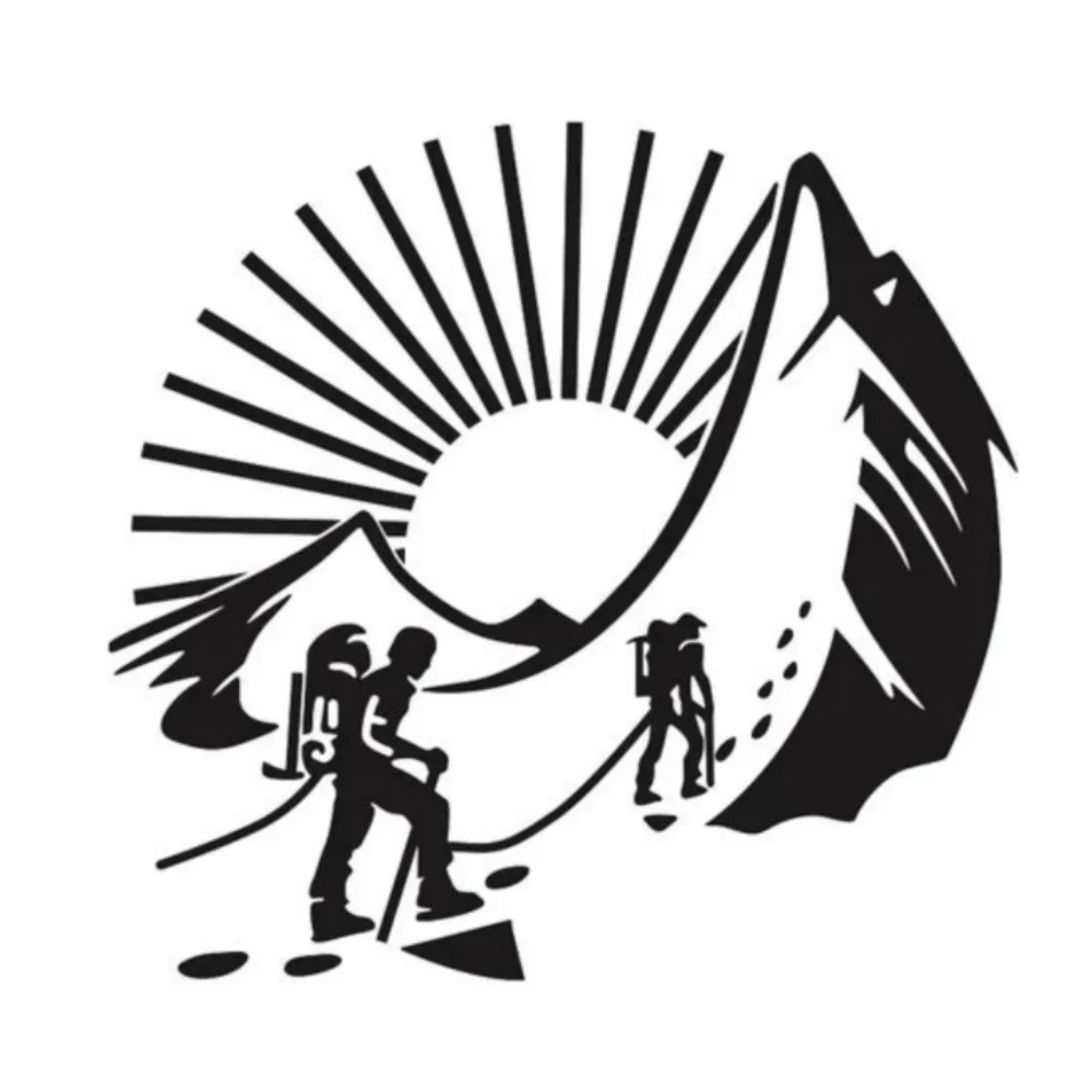 

Mountain Climbing Sunrise Decal For Van SUV Camper Caravan Cargo Caravan RV Car Wraps Accessories Car Stickers