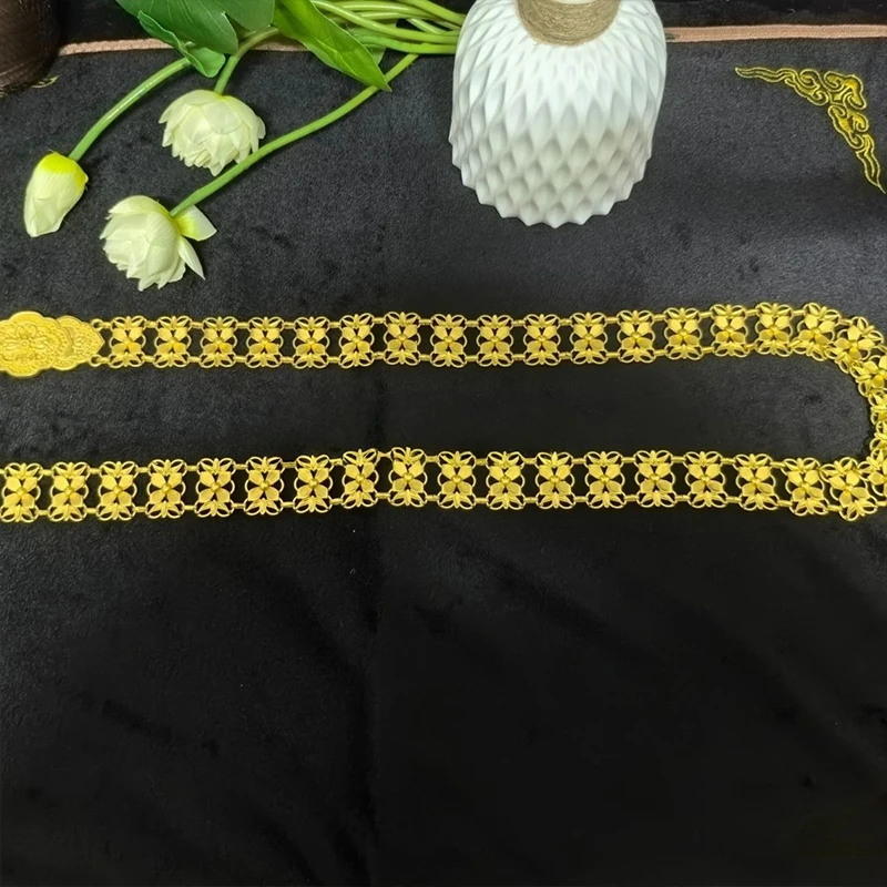 

Classic Ethnic Style Belt Malaysia Metal Waist Chain Thailand Traditional Dance Dress Gown Decor Belt Thai Style Costume