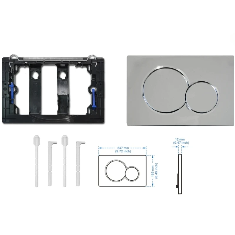 Shinny Chrome Plated Concealed Cistern Toilet Repair Parts, WC Replacements Plate115.770.21.5, Dual Flush Valve Actuator Sigma01