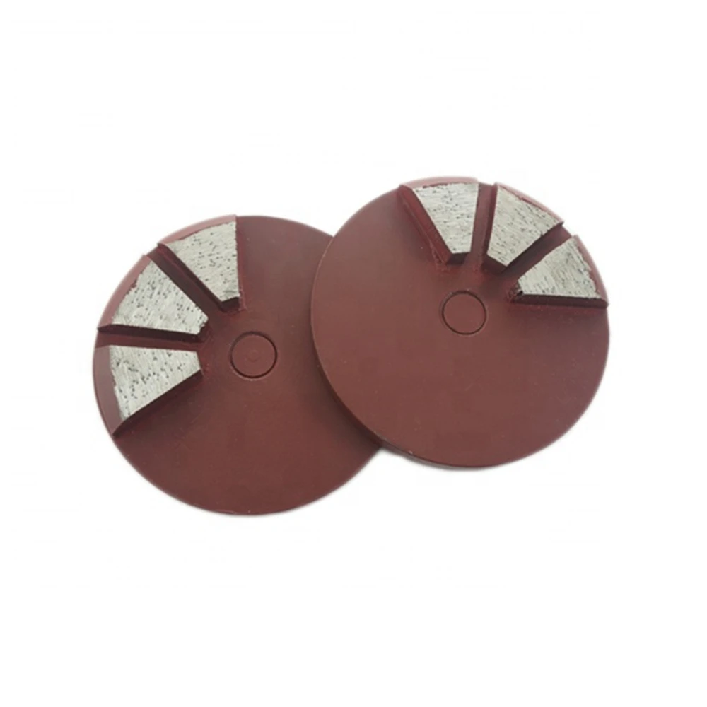 GD51 Two Pins STI Concrete Grinding Disc 3 Inch Diamond Floor Grinding Wheel Metal Bond Polishing Pads with Three Segments 9PCS