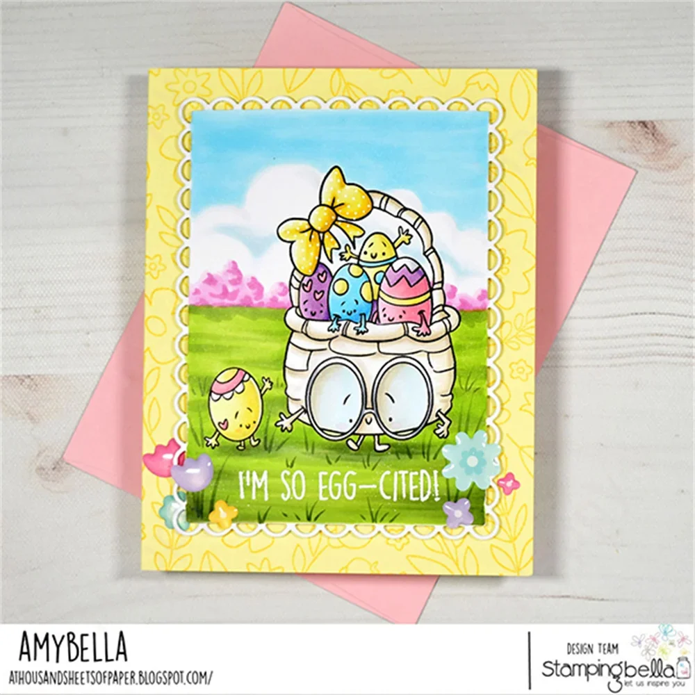 Oddball مع سلة عيد الفصح المطاط طوابع بطاقة الاستنسل ورقة بطاقات اليدوية ألبوم اللوحة ورقة جديدة