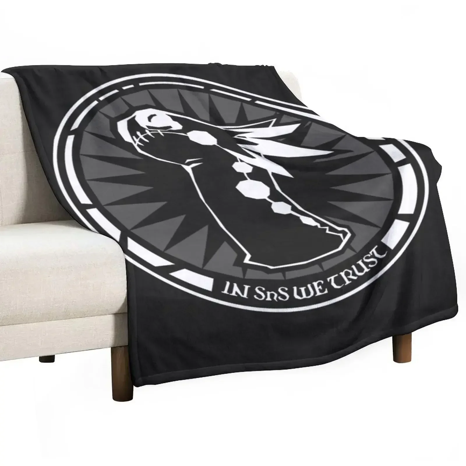 JoCat In SnS We Trust Emblem - White Throw Blanket Soft Big blankets ands Luxury St for sofa Blankets