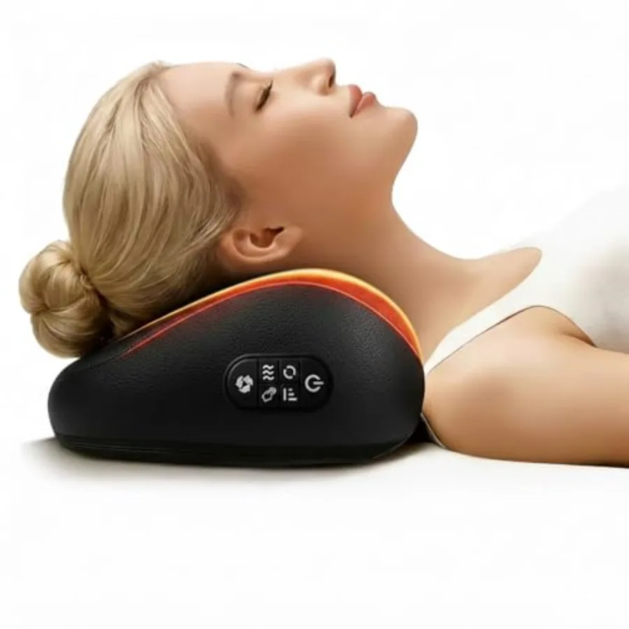 

Shiatsu Neck Massager Pillow with Heat 20 Nodes Deep Tissue Kneading Massage for Pain Relief Back Shoulder Relaxation Electric