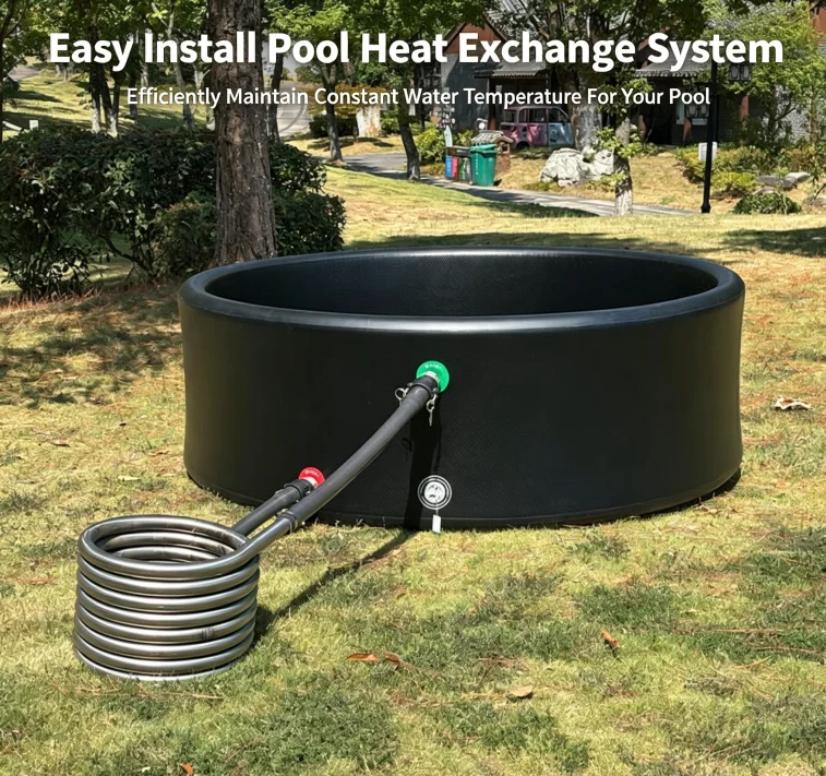 Stainless Steel Coil Efficient Heating Solution for Wood Fired Hot Tubs with Durable Hose for Outdoor Hot Tubs