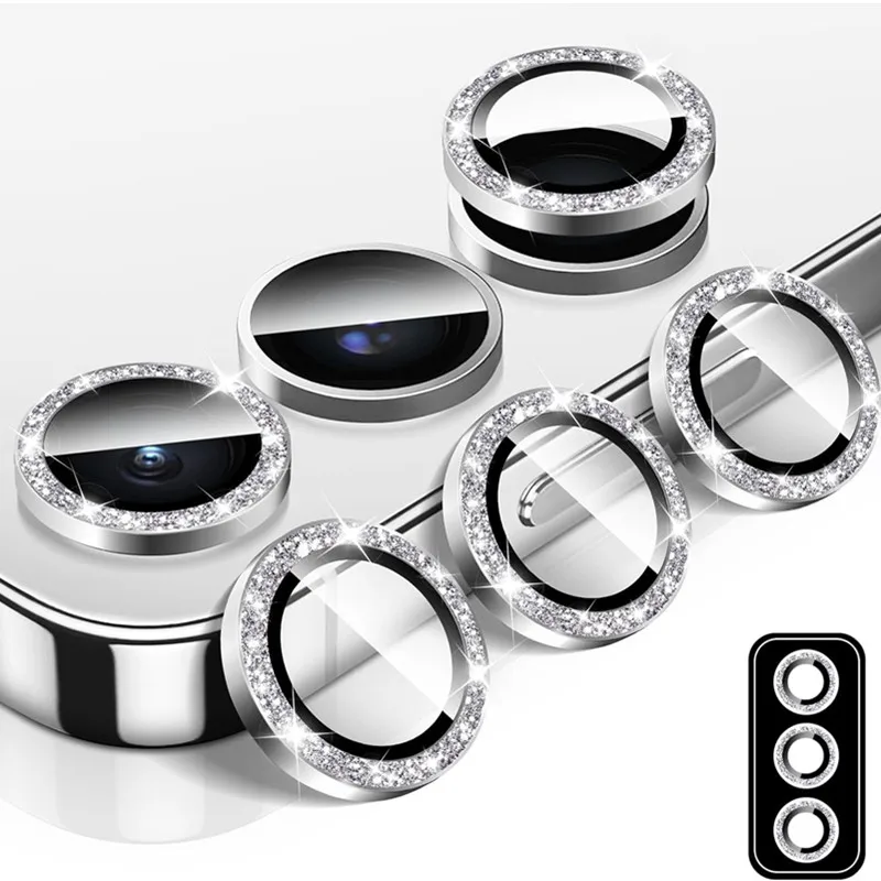 Glitter Metal Ring Camera Lens Protector for Samsung Galaxy Z Fold 7 6 Z Flip 5 4 ZFold ZFlip Fold7 Tempered Glass Lens Cover