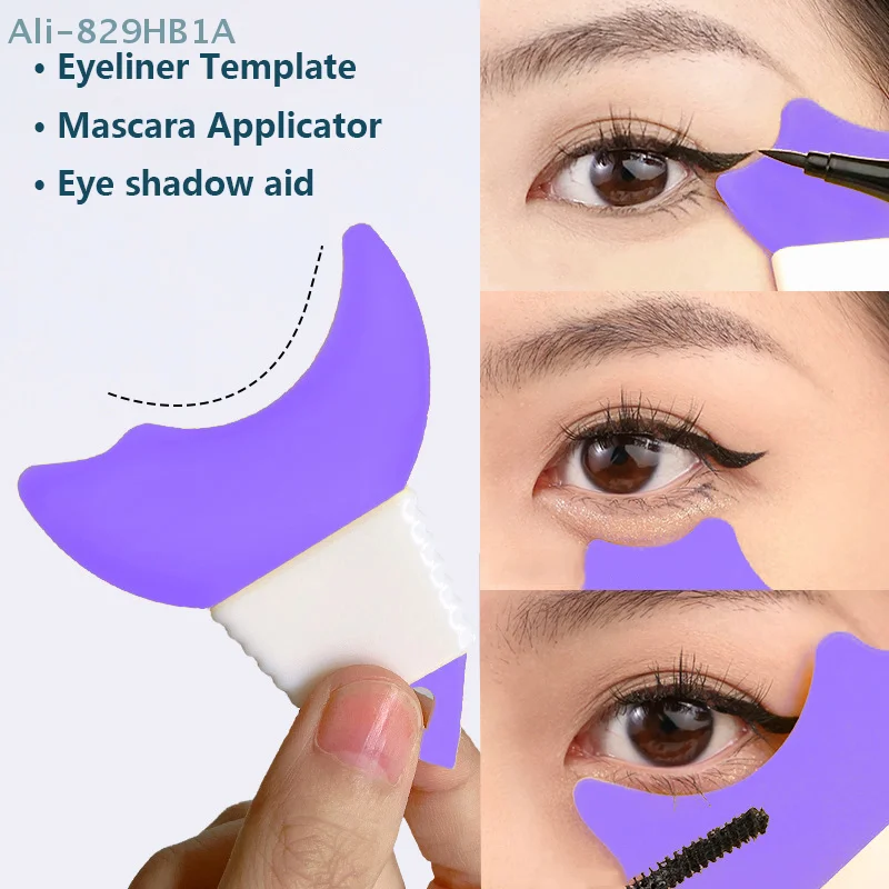 Siliconen Eyeliner Sjabloon Mascara Applicator Gids Tool Wimper Herbruikbare Oog Stencils Oogmake-Up Wimper Oogschaduw Tool