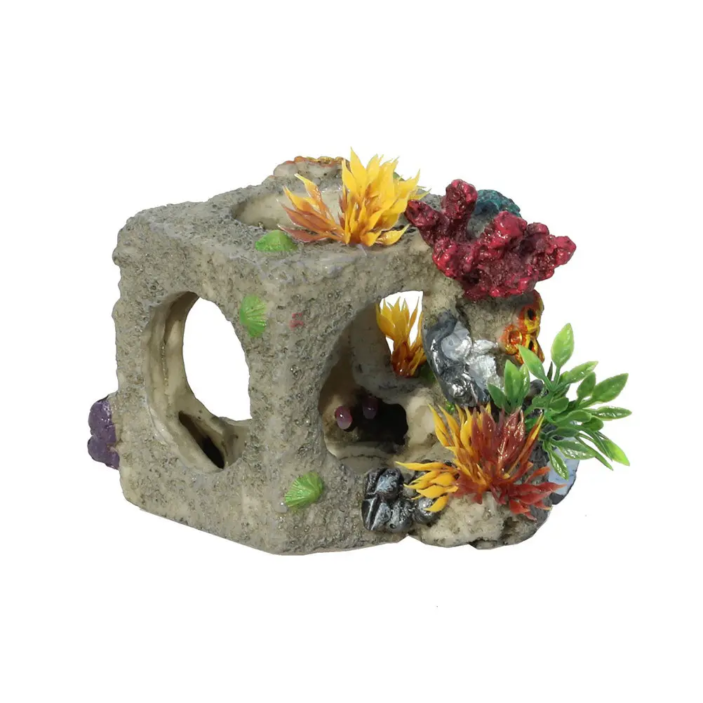 1Pcs Detailed Coral Stone Aquarium Ornament Fish Hiding House Decor for Tank Aesthetic Enhancement Eco Friendly Safe Fish Tank