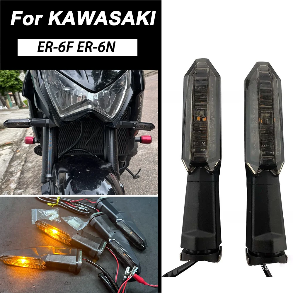 

Motorcycle LED Turn Signal Lights Flashing Light for KAWASAKI ER6F ER6N KLR650 NINIA 250 1000 1000SX 125 250 300 400 650 H2