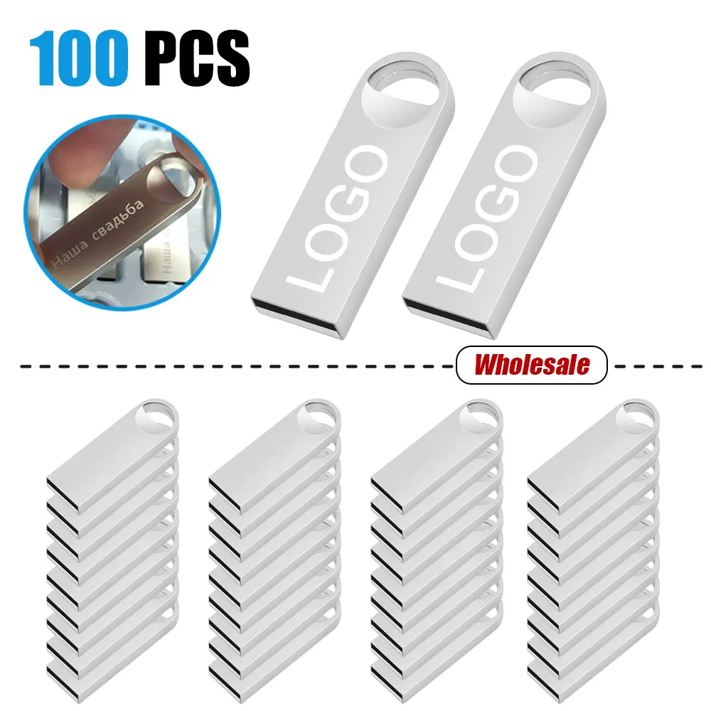 100PCS USB 2.0 Pendrive 128GB 64GB 32GB 16GB 8GB USB Flash Drive 8GB 16GB 32GB 64GB 128GB Pen Drive 2.0 USB Flash Drive Stick