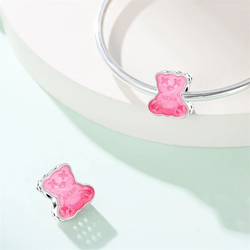 New 925 Sterling Silver Bear Koala Family Fox Sweet Pet Charms Bead Fit Pandora 925 Original Bracelets DIY Jewelry Birthday Gift