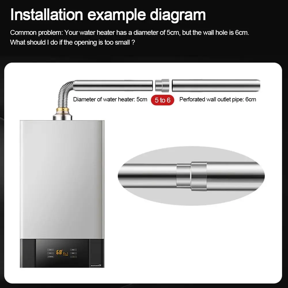 Stainless Steel Exhaust Pipe Reducer Adapter Multiple Sizes Silver Ventilation Pipe Fittings Portable