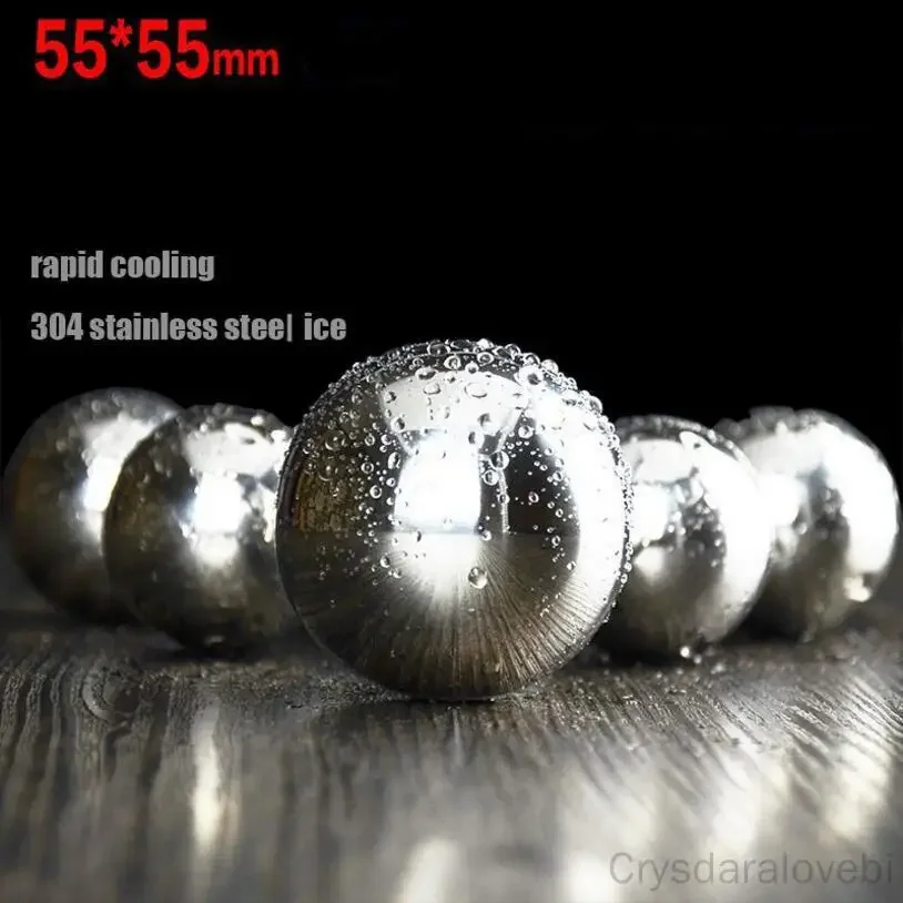 4 pçs/lote 25mm 40mm 55mm esfera pedra de uísque aço inoxidável rocha degustação vinho cerveja gelo pedra barra presente natal rapidamente refrigerador