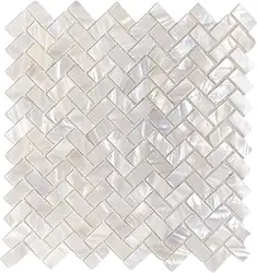 White herringbone zip pattern shell mosaic tile mother of pearl decoration kitchen bathroom backsplash Thickness 2mm