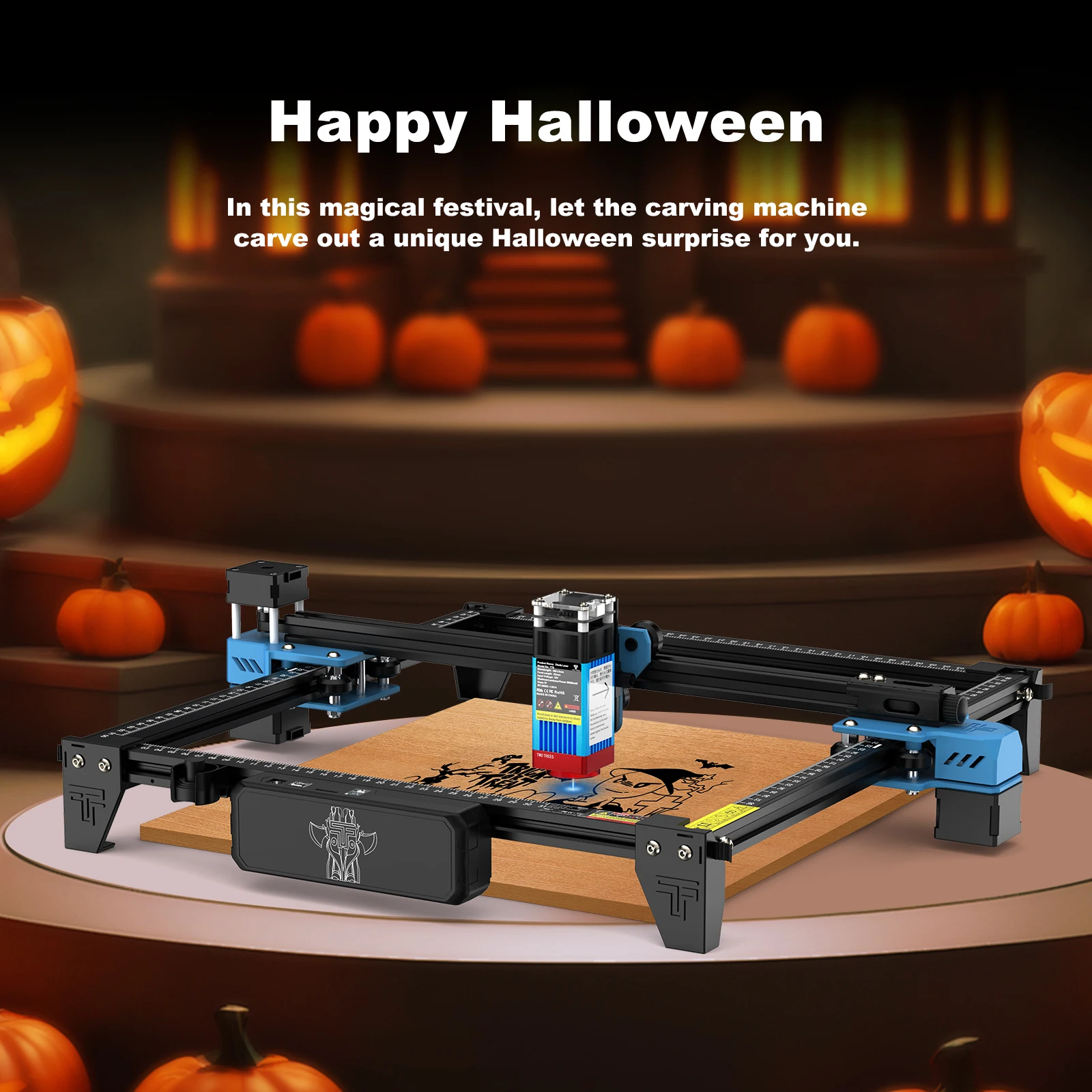 Mesin Ukiran Laser TwoTrees TTS-55 Pro 80W Pemotong CNC dengan Kontrol Offline WiFi untuk Laser Biru 445±nm Akrilik Logam Kayu