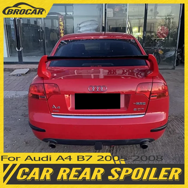 For Audi A4 2005 2006 2007 2008 three-section ABS material car rear wing gloss black spoiler trunk boot wing spoiler car tuning