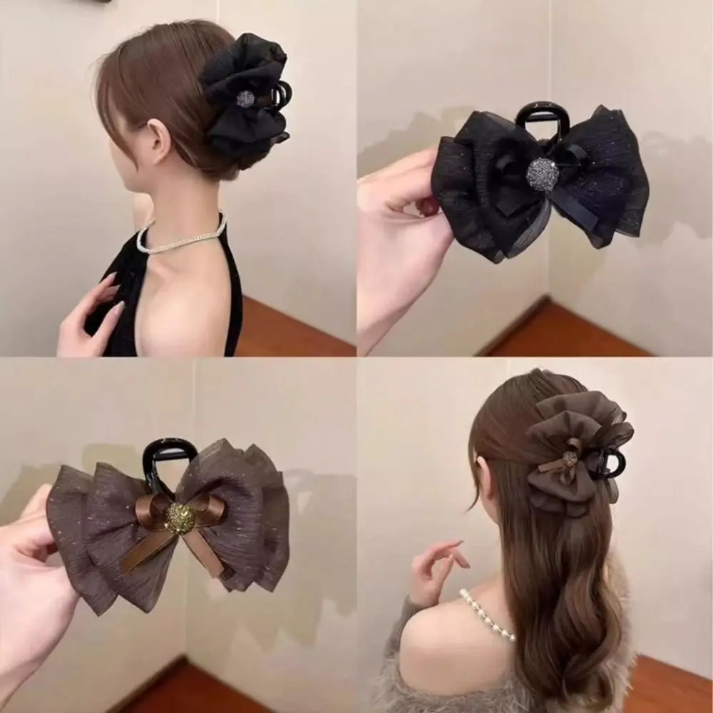 1 Paar neue Haarschmuck Bogen Haar Kralle Haars pange Kopf bedeckung Krabben Haars pangen elegante Mode Hai Clip Mädchen Frauen