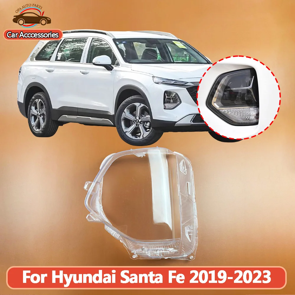 Fog Lamp Light Case For Hyundai 2019-2023 Santa Fe Car Front Foglight Lens Cover Lampshade Glass Lampcover Caps Foglamp Shell
