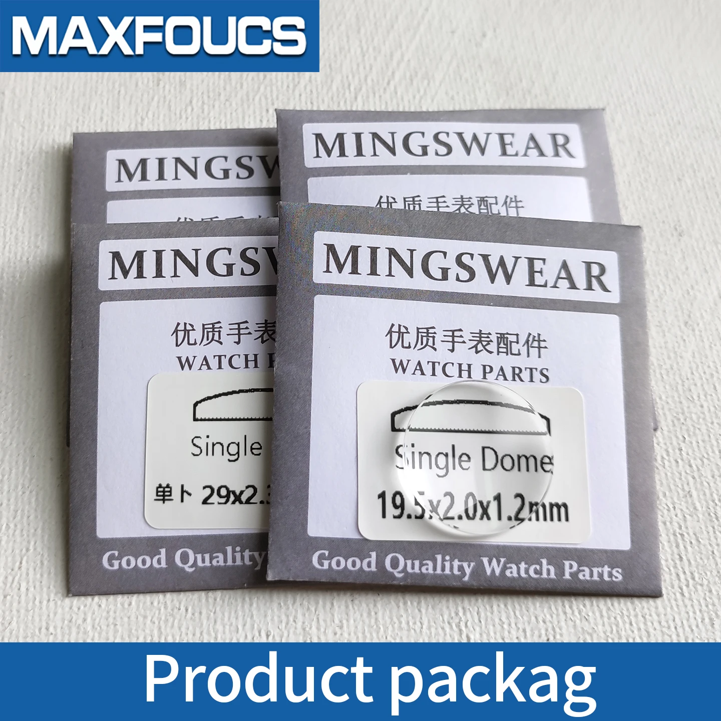 21-teiliges Set mit einzelnen gewölbten Mineralgläsern – Großhandel, gewölbte Frontkristalle 1.0, 1.2, 1.5, 2.0 mm dick – Uhrenreparaturwerkzeuge, Uhrenteile – Detail 6