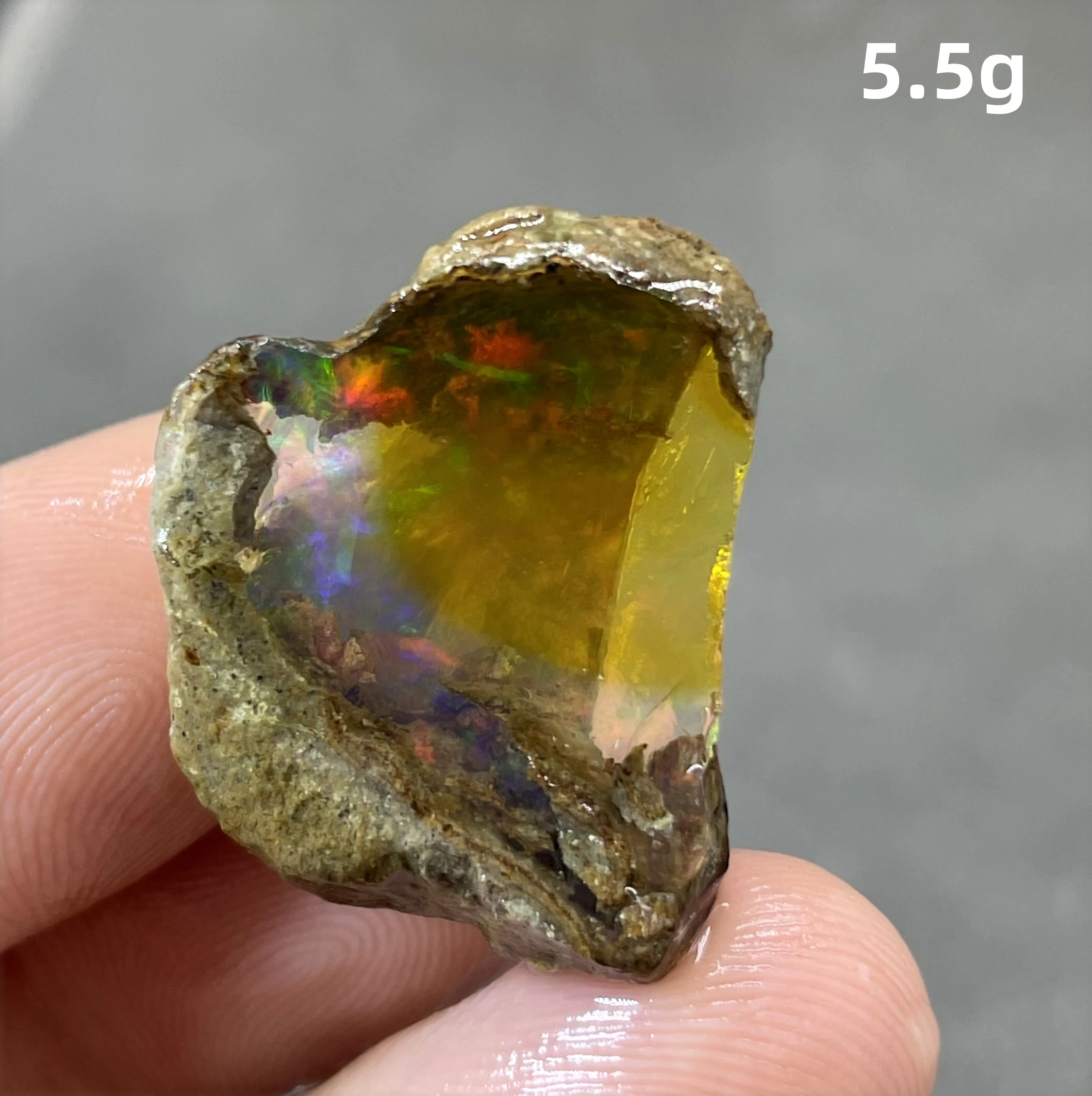 BEST COLOR! 5.5g natural rare color Ethiopia water Opal gem mineral specimen stones and crystals healing crystals quartz