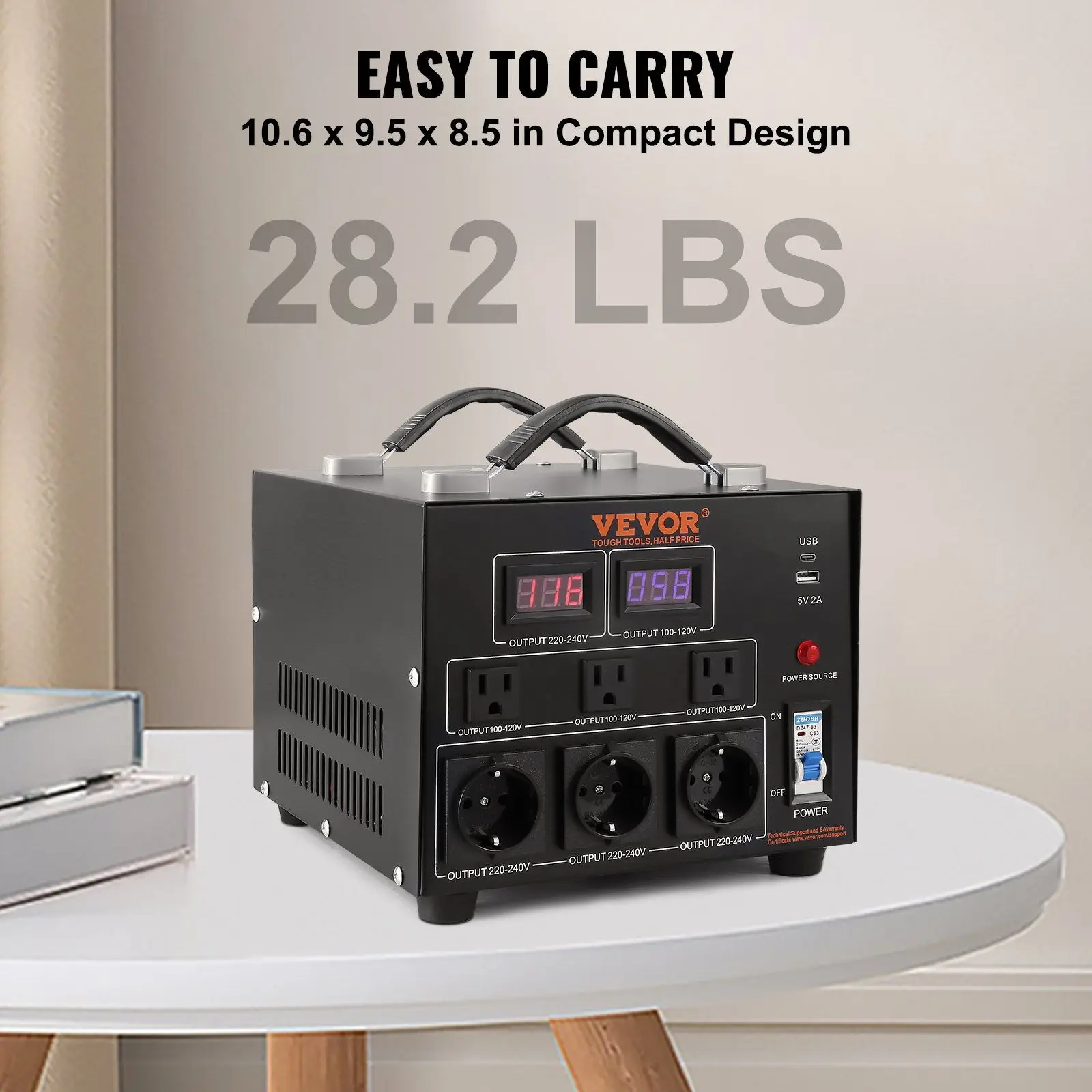 محولات محول جهد 5000 واط تحويل من 110 فولت إلى 220 فولت ومنفذ 220 فولت إلى 110 فولت مع منفذ USB 5 فولت معتمد من CE #6