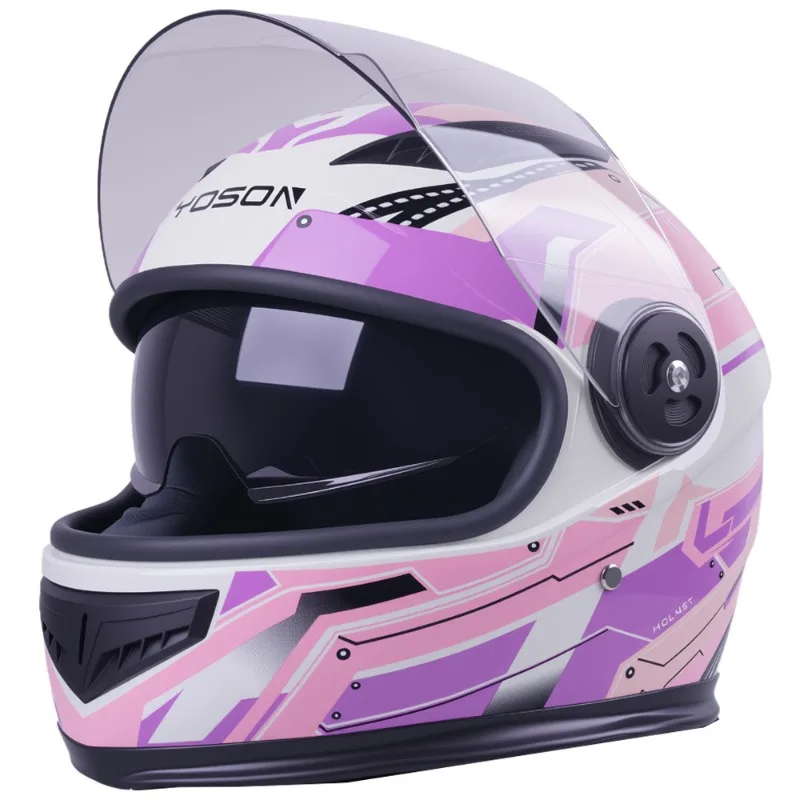 

New Dual Visor Electric Motorcycle Helmet Winter Warm Unisex Full Face Helmet All Season Safety