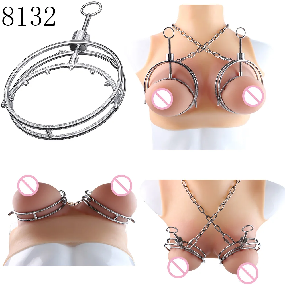 QKKQ Stainless Steel Chest Clamp And Restrain Breast Bondage Nipple Stimulation Pleasure BDSM Sex Toys For Women Men Fetish Toy