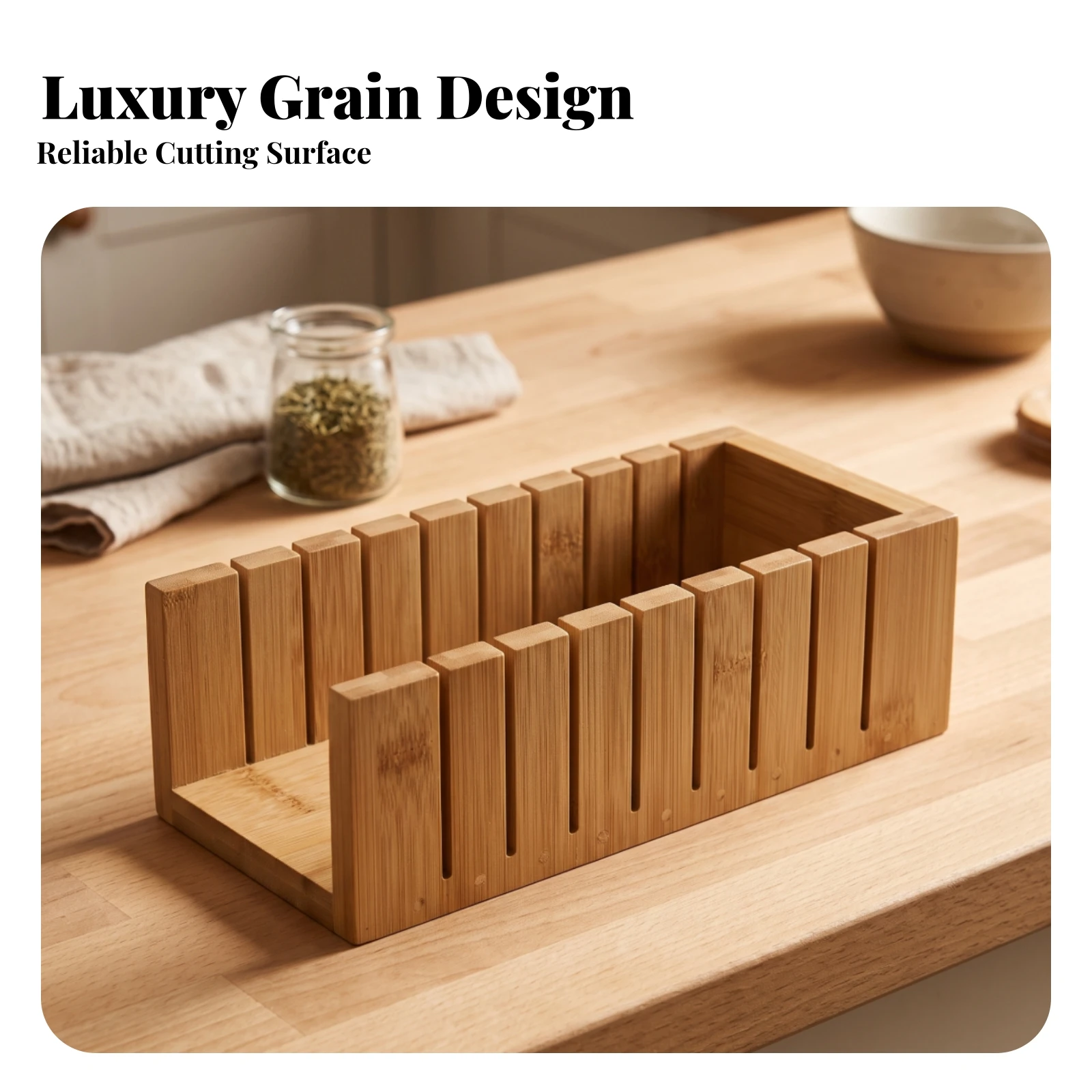 Wooden Soap Cutting Box Multi-Slot Soap Cutter Box Bamboo Cutting Holder with Slots Sturdy Loaf Slicing Guide Reusable