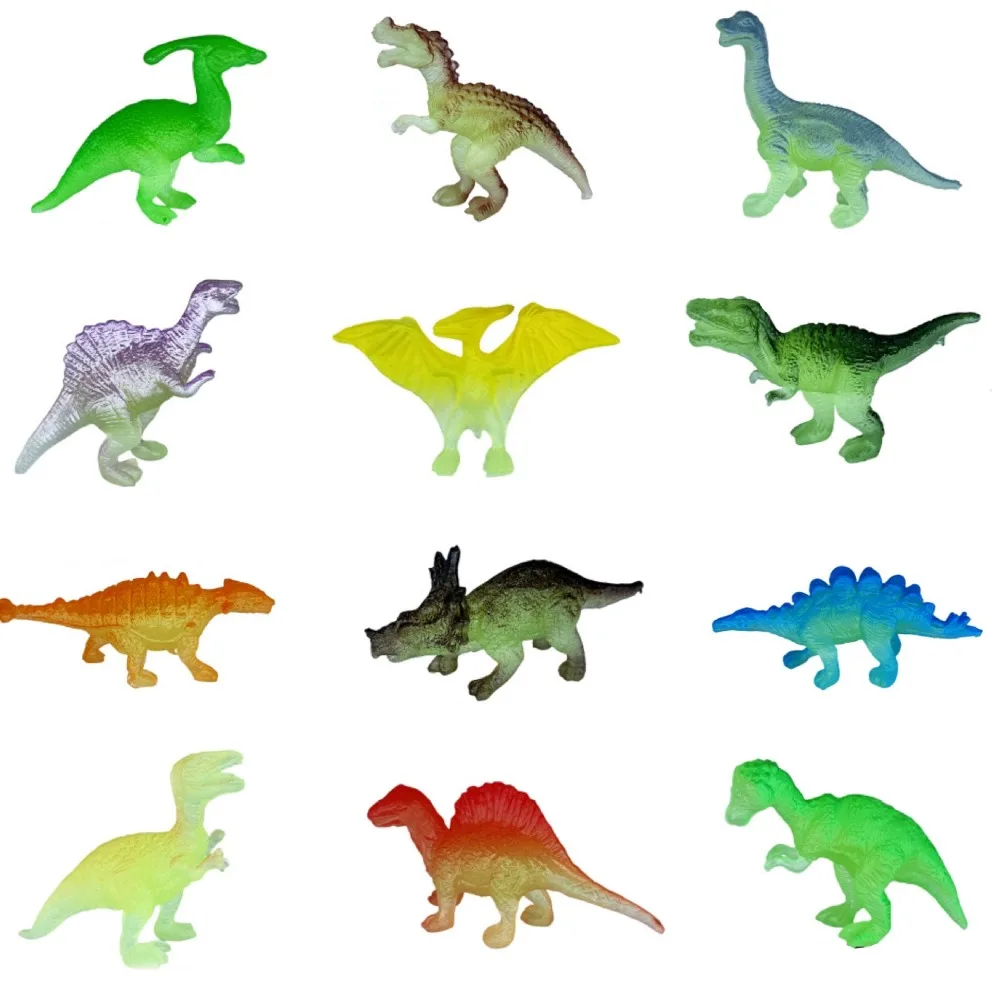 PVC świecące w ciemności dinozaury zabawki dinozaur Ornament Noctilucent imitacja dinozaura świecąca figurka Noctilucent dinozaur