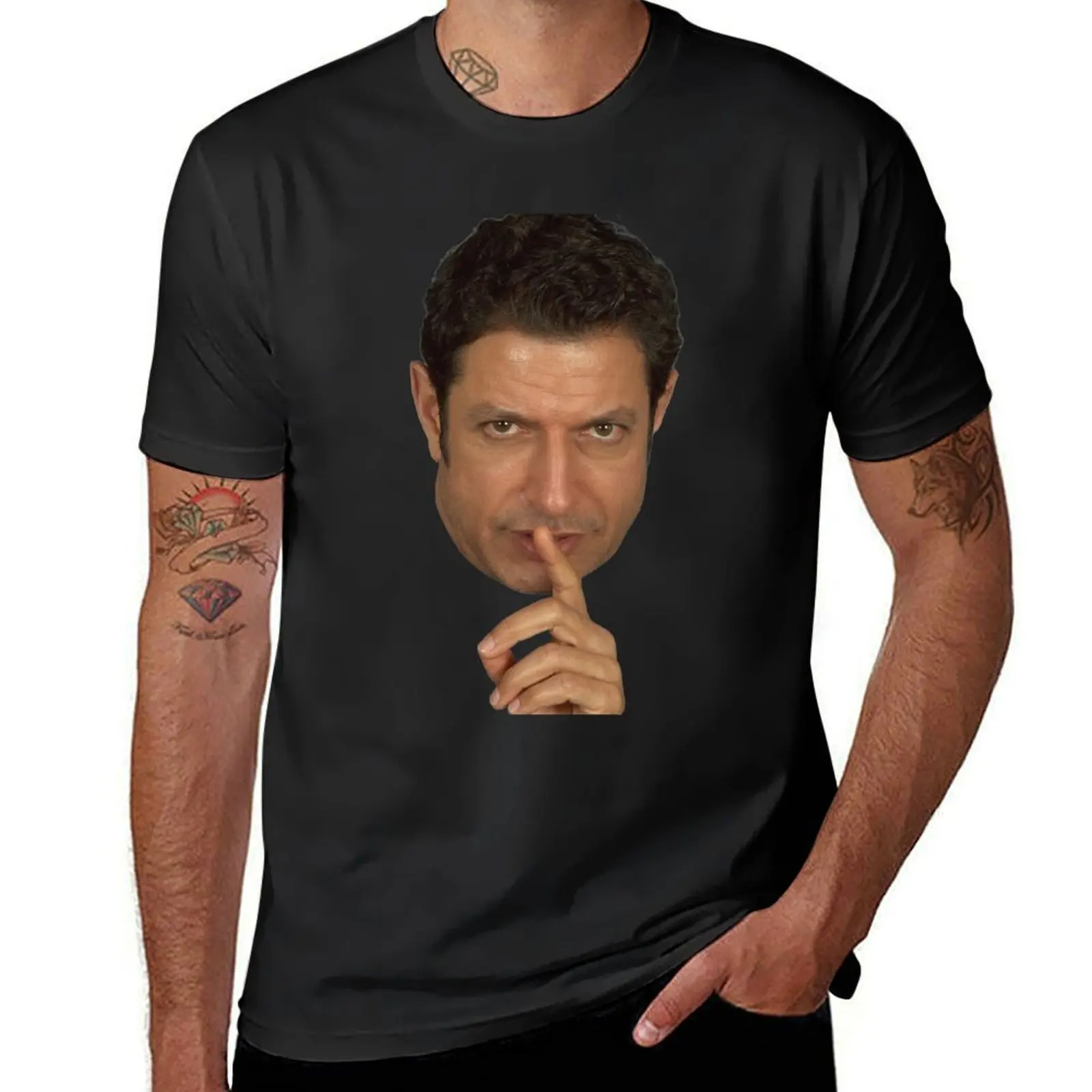 Jeff Goldblum Shush Face T-Shirt quick drying vintage clothes Short sleeve tee blanks mens t shirts casual stylish