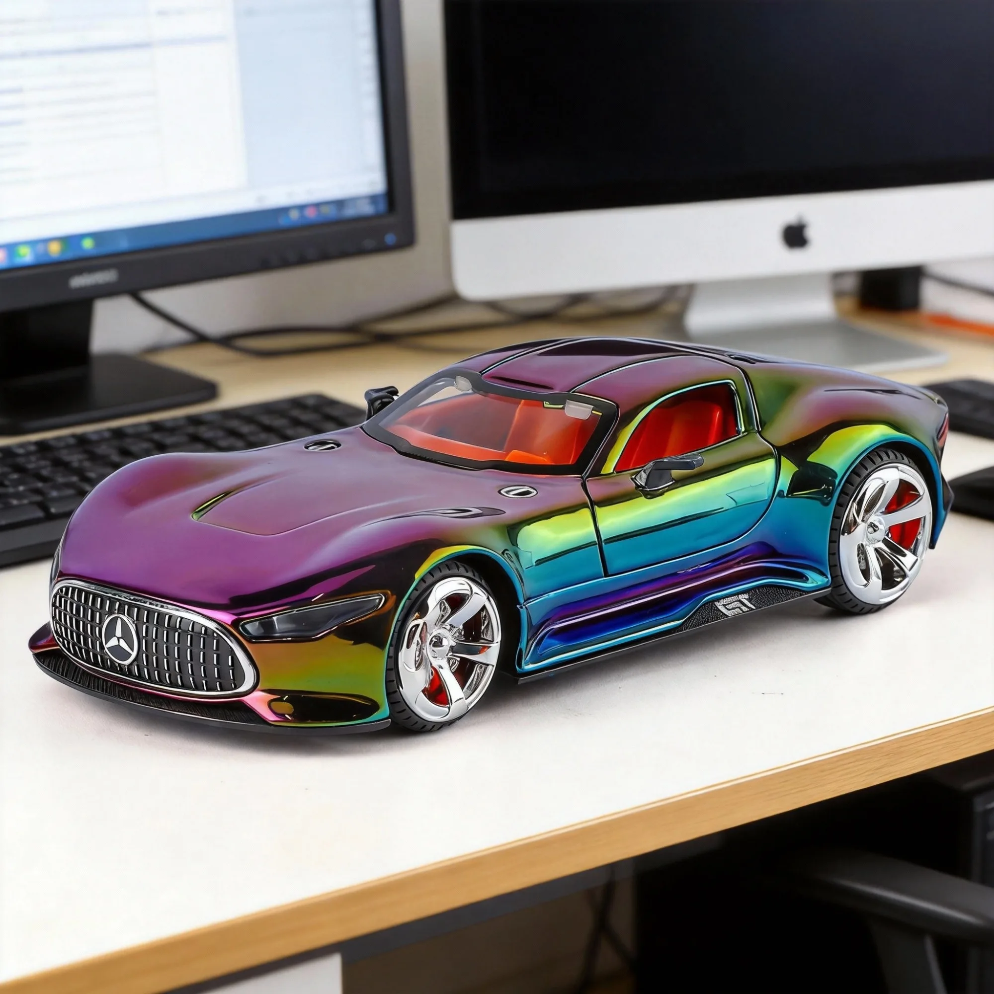 

1:32 Atlantic Vision GT Alloy Diecast Model Toy Sport Car with Light Music Pull Back Front Wheel Steering Vehices Christmas Gift